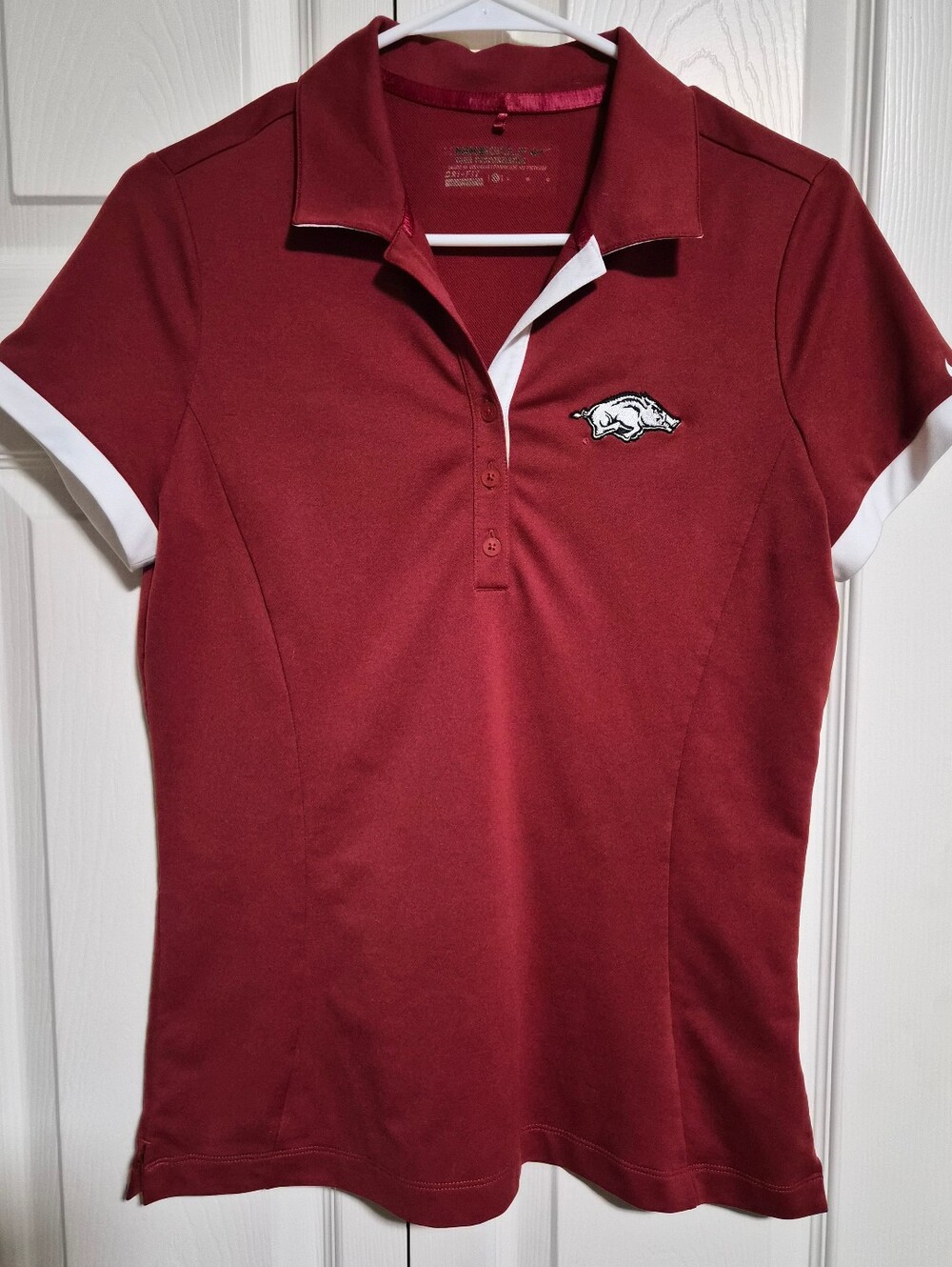 Women's Nike Dri-fit Arkansas Razorback Golf Polo Sz. L